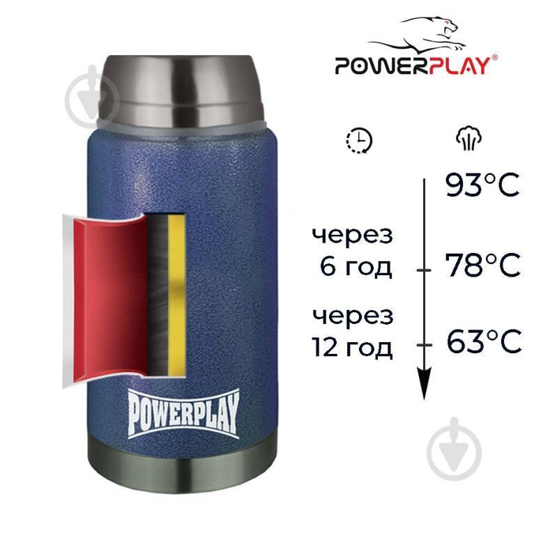 Термос для еды PowerPlay 9002 750 мл синий - фото 3 Термос для еды PowerPlay 9002 750 мл синий - фото 3