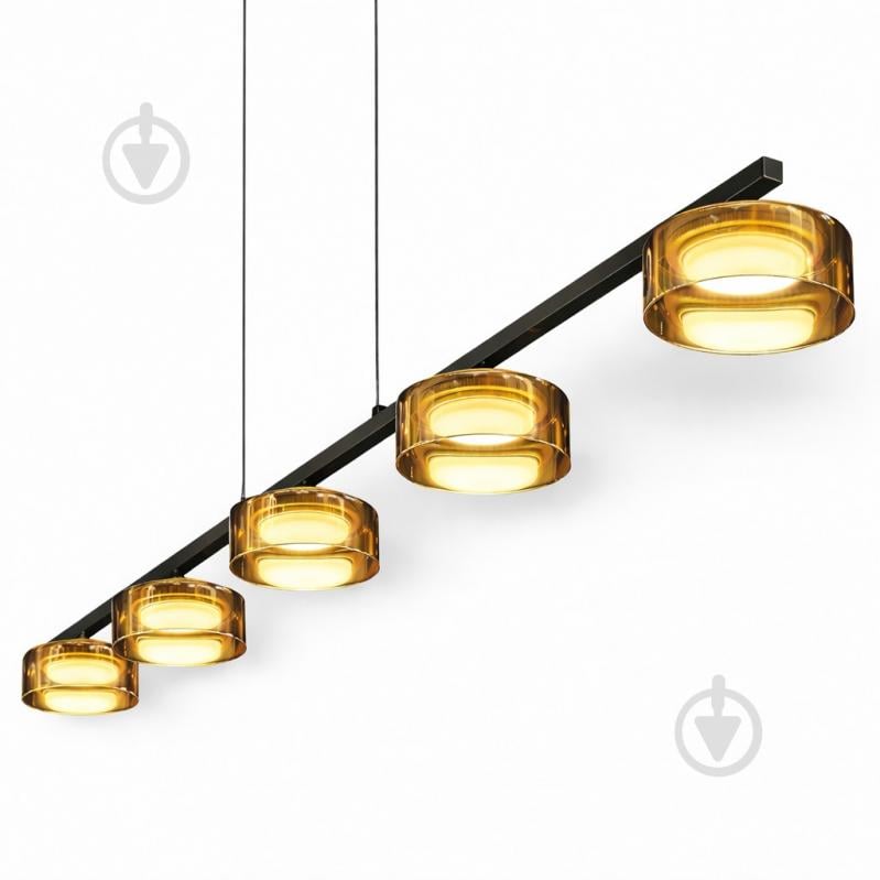 ВІТРИНА! Люстра підвісна LIGHT SET DUSHA MS241-ZD5 5x12 Вт GX53 чорний із бурштиновим - фото 3
