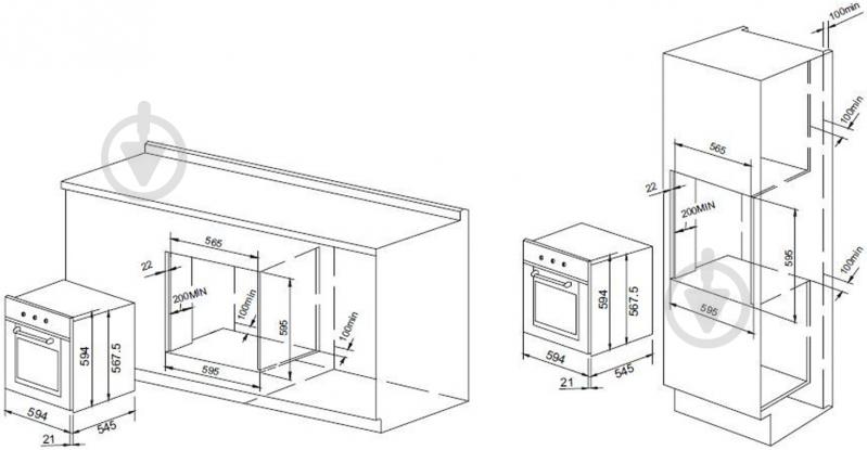 Духовой шкаф Pyramida F 82 M BL - фото 8