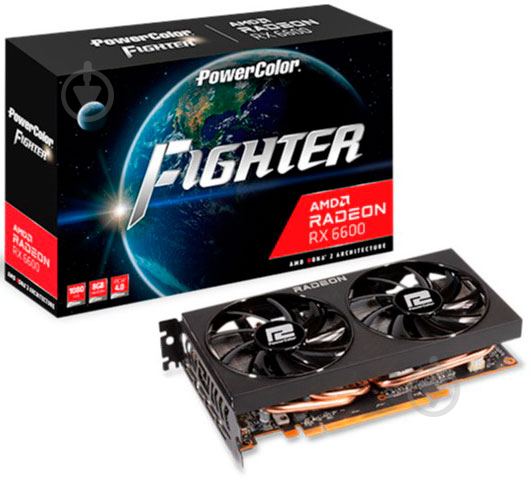 Відеокарта POWERCOLOR AMD Radeon RX 6600 Fighter 8GB GDDR6 128bit (AXRX 6600 8GBD6-3DH) - фото 2