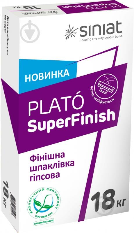 Шпаклевка Siniat Plato Super Finish 18 кг - фото 1