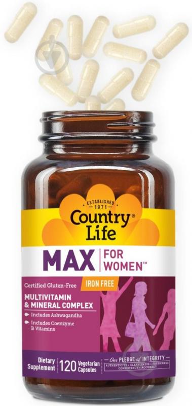 Витаминно-минеральный комплекс Country Life Max for Women без железа 120 шт./уп. - фото 2