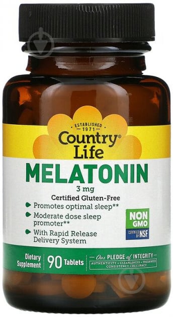 Биологически активная добавка Country Life Melatonin 3 мг 90 таблеток - фото 1