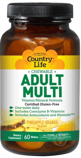 Вітамінно-мінеральний комплекс Country Life Adult Multi для дорослих 60 шт./уп. - фото 1