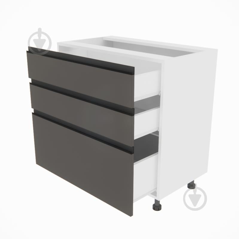 Тумба нижня Софі (Н 80 3Ш (2+1)) графіт сірий/білий Світ Меблів - фото 2 Тумба нижня Софі (Н 80 3Ш (2+1)) графіт сірий/білий Світ Меблів - фото 2