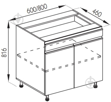 Тумба нижняя Софи (Н 80 ДШ) графит серый/белый Світ Меблів - фото 5 Тумба нижняя Софи (Н 80 ДШ) графит серый/белый Світ Меблів - фото 5