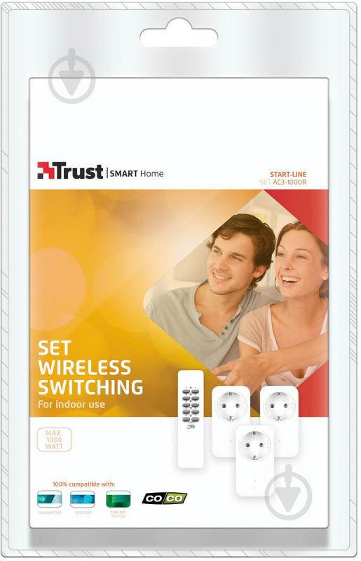 Розетка с дистанционным управлением Trust Smart Home 1+3 AC3-1000R белый 71004 - фото 3