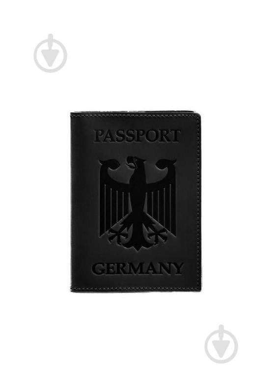 Обкладинка BlankNote Шкіряна для паспорта з гербом Німеччини чорний Crazy Horse BN-OP-DE-g-kr - фото 1