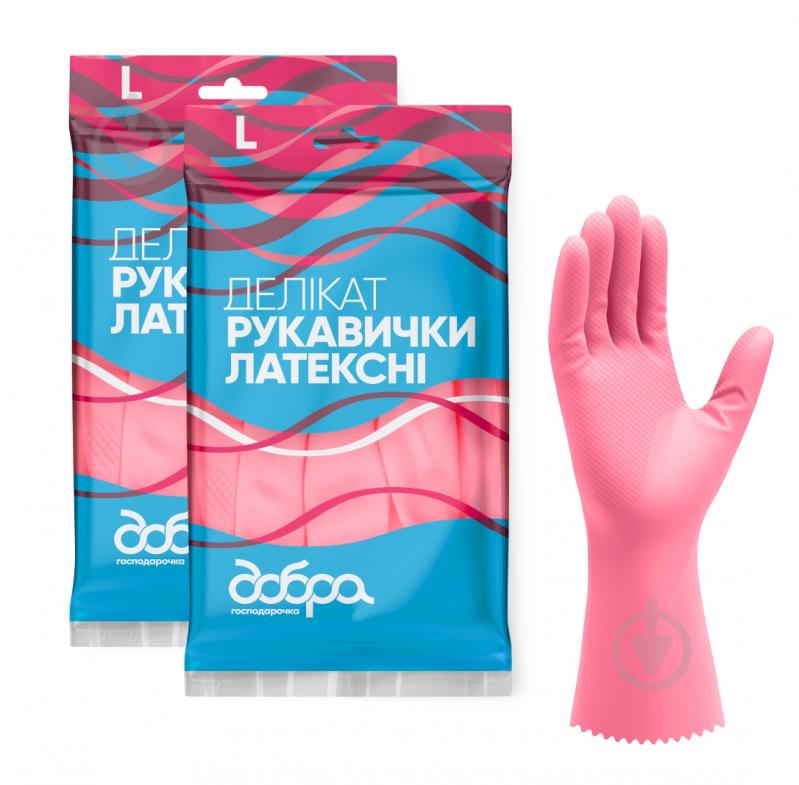 Перчатки латексные Добра господарочка Деликат стандартные р. L 1 пар/уп. - фото 2 Перчатки латексные Добра господарочка Деликат стандартные р. L 1 пар/уп. - фото 2