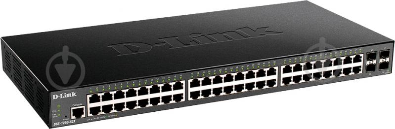 Комутатор D-Link DGS-1250-52X 48x1GE 4xSFP+ Smart - фото 2