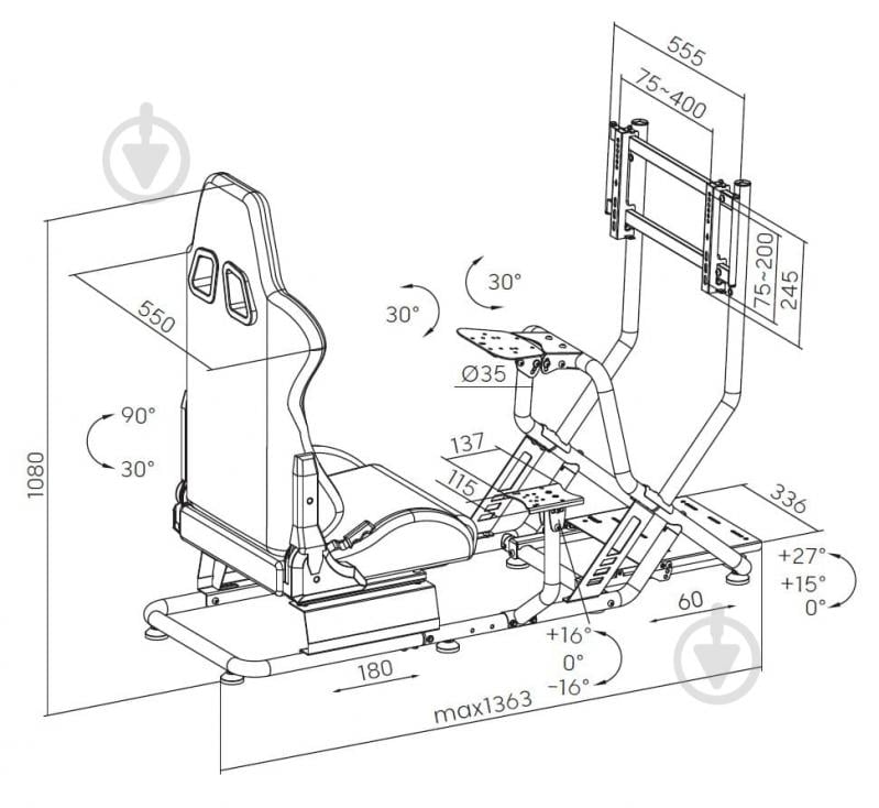 Кресло игровое GamePro RS115 Black черный - фото 15 Кресло игровое GamePro RS115 Black черный - фото 15