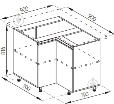 Тумба нижня Софі (Н 90 х90 права) глиняний сірий/білий Світ Меблів - фото 5 Тумба нижня Софі (Н 90 х90 права) глиняний сірий/білий Світ Меблів - фото 5