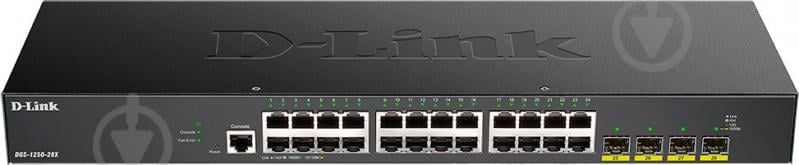 Коммутатор D-Link DGS-1250-28X 24X1GE 4XSFP+ SMART - фото 1