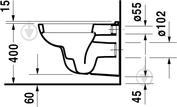 УЦЕНКА! Унитаз подвесной DURAVIT D-code 25350900002 (УЦ №168) - фото 3