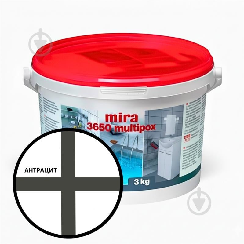 Затирка для плитки Mira 3650 multiрох 3 кг антрацит - фото 1