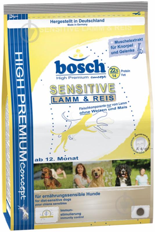 Корм для крупных пород Bosch Petfood Sensitive Lamm & Reis со вкусом ягненка и риса 3 кг 5520003 3 кг - фото 1