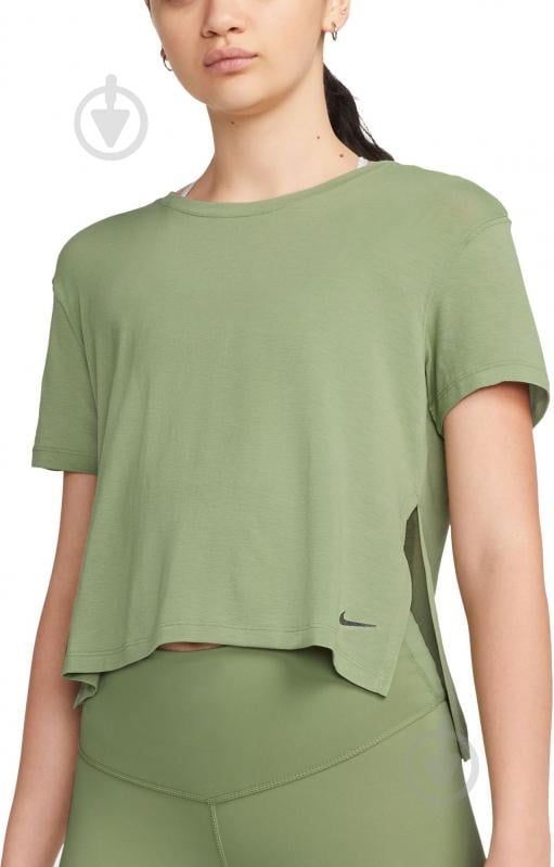 Футболка Nike Yoga Dri-FIT DM7025-386 р.XS зеленый - фото 1