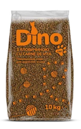 Корм сухий для дорослих котів Dino з яловичиною 10 кг - фото 1