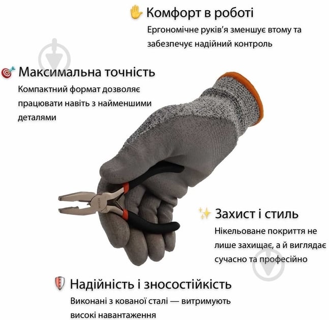 Набір шарнірно-губцевих інструментів WOKIN 3 шт. WK102345 - фото 7