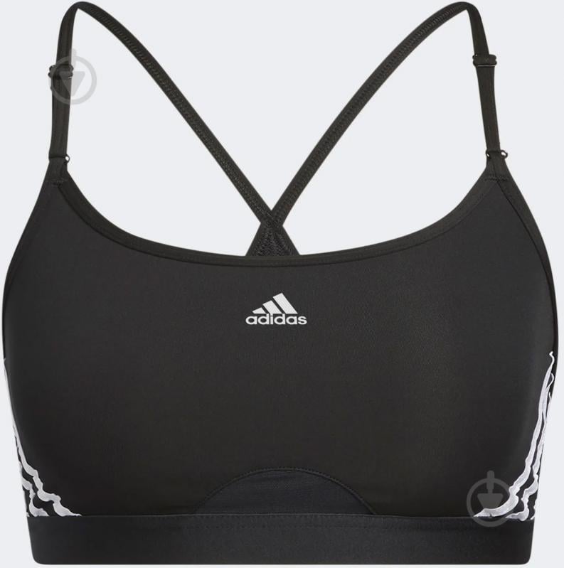 Бра Adidas Aeroreact Training Light-Support 3-Stripes Bra HC7862 р.M-D/DD чорний - фото 7