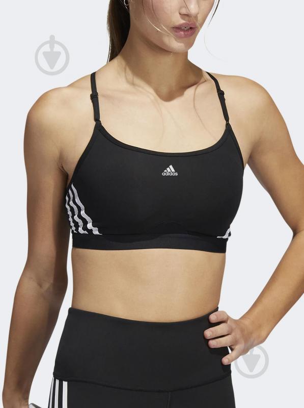 Бра Adidas Aeroreact Training Light-Support 3-Stripes Bra HC7862 р.M-D/DD чорний - фото 4