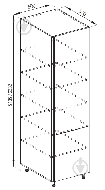 Пенал Софі (П 60 (920)) графіт сірий/білий Світ Меблів - фото 8 Пенал Софі (П 60 (920)) графіт сірий/білий Світ Меблів - фото 8