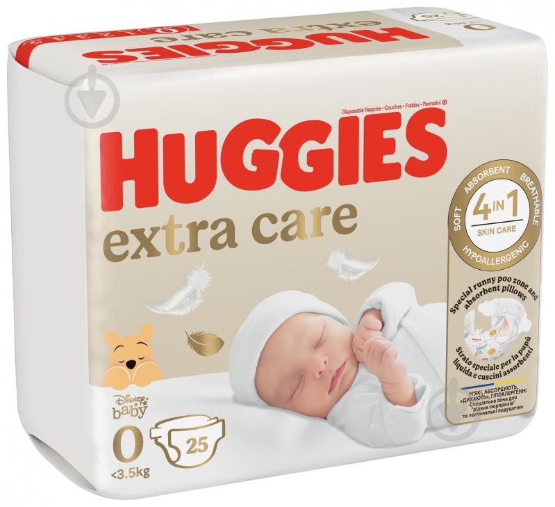 Підгузки Huggies Extra Care 0+ до 3,5 кг 25 шт. - фото 2