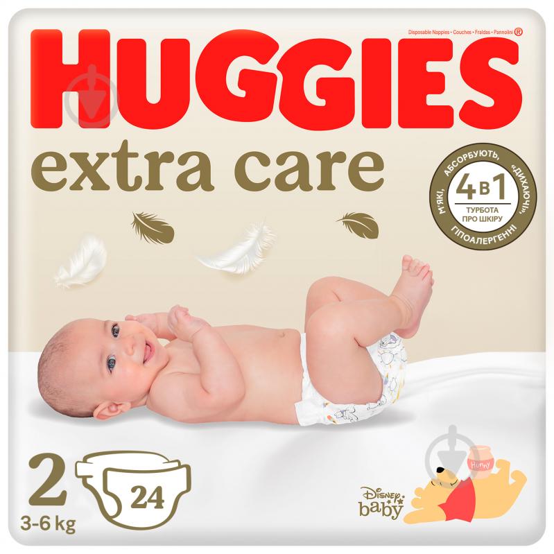 Подгузники Huggies Extra Care 2 3-6 кг 24 шт. - фото 1