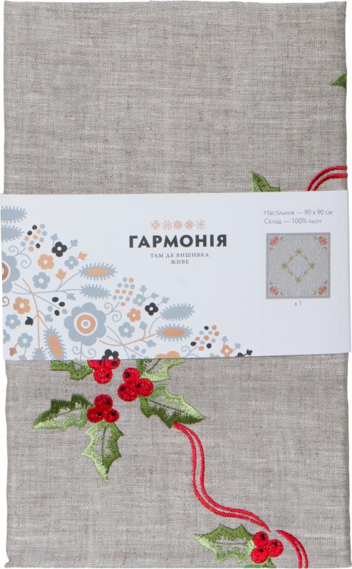 Раннер Гармонiя Бант 90x90 см серый с рисунком - фото 3