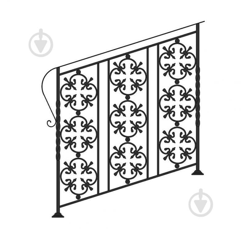 Кована сходова огорожа Артдеко ЛО-26 1000х1000 мм (комплект елементів) - фото 1