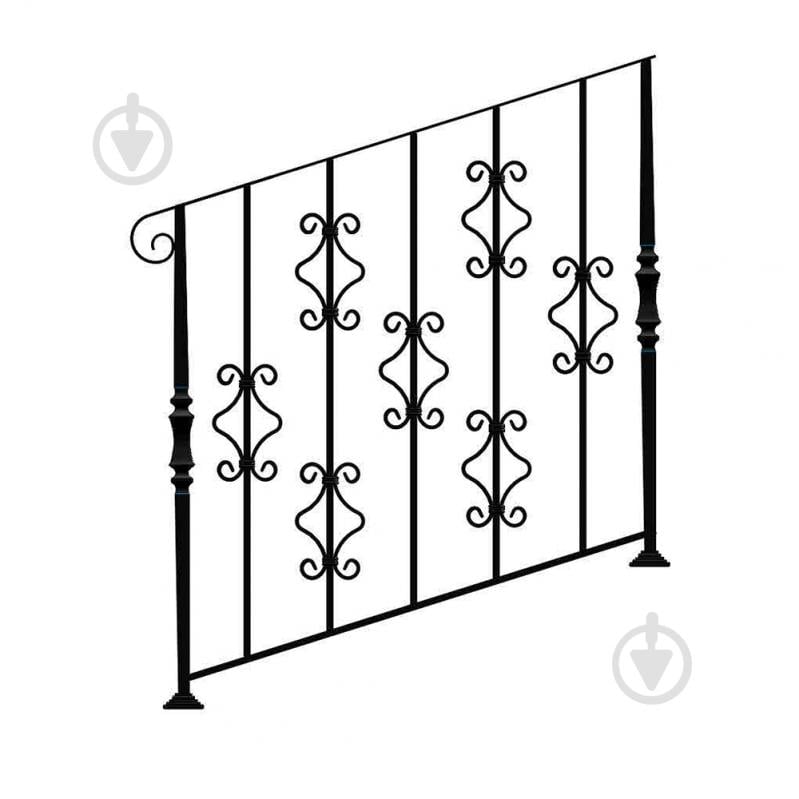 Кованое лестничное ограждение Артдеко ЛО-30 1000х1000 мм (комплект елементів) - фото 1
