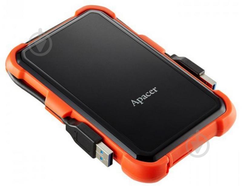 Зовнішній жорсткий диск Apacer AC630 1 ТБ Portable USB 3.1 (AP1TBAC630T-1) black/orange - фото 2