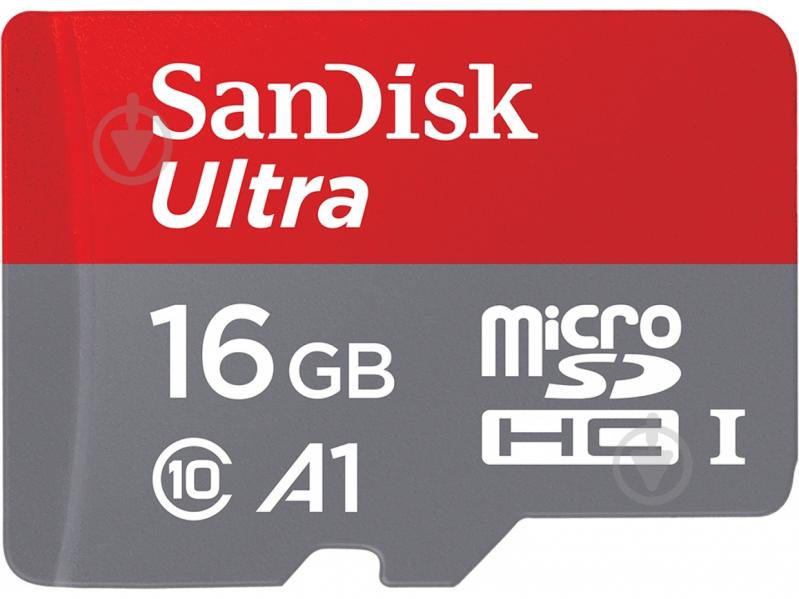 Карта пам'яті SanDisk microSD 16 ГБ UHS Speed Class 1 (U1) (SDSQUAR-016G-GN6MA) - фото 1