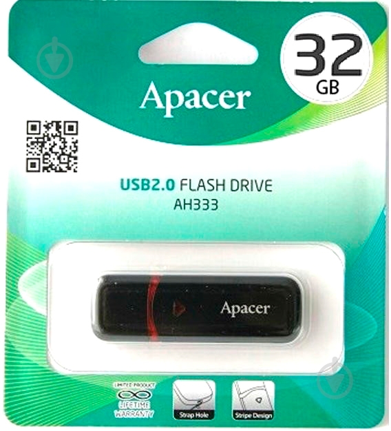 Флеш-пам'ять Apacer AH333 32 ГБ USB 2.0 black (AP32GAH333B-1) - фото 4