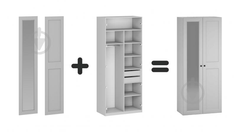 Двері до шафи Грейд ш-к ФЛЕКС МДФ#16 2368х496 мм з дзеркалом попелястий - фото 2