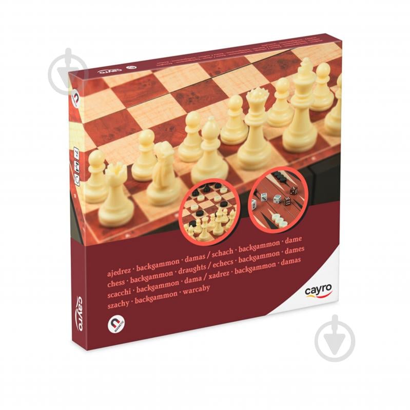 Гра настільна CAYRO Магнітні шахи-шашки-нарди з відсіками для зберігання фігур, поле 24x24 см - фото 4 Гра настільна CAYRO Магнітні шахи-шашки-нарди з відсіками для зберігання фігур, поле 24x24 см - фото 4