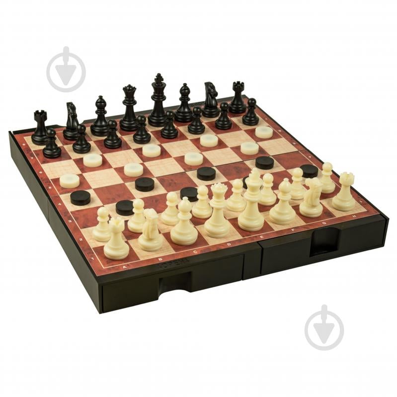 Гра настільна CAYRO Магнітні шахи-шашки-нарди з відсіками для зберігання фігур, поле 24x24 см - фото 2 Гра настільна CAYRO Магнітні шахи-шашки-нарди з відсіками для зберігання фігур, поле 24x24 см - фото 2