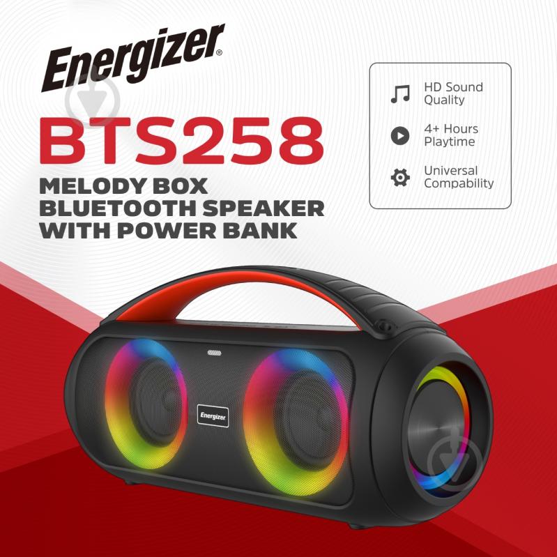 Портативная колонка Energizer 1.0 black (BTS258) - фото 4 Портативная колонка Energizer 1.0 black (BTS258) - фото 4
