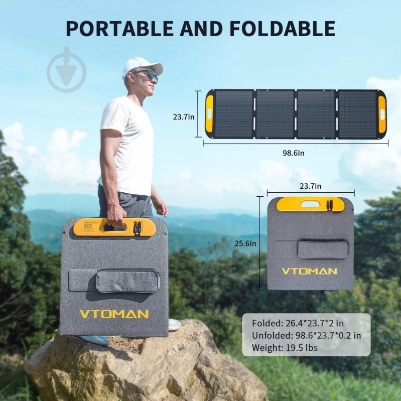 Солнечная панель VTOMAN 200W Pro 48V IP67 MC-4/Anderson/XT60/DC5521 - фото 3 Солнечная панель VTOMAN 200W Pro 48V IP67 MC-4/Anderson/XT60/DC5521 - фото 3