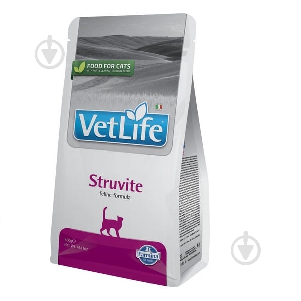 Для котів Farmina Vet Life Struvite для котів, для розчинення струвітних уролітів 400 г - фото 1 Для котів Farmina Vet Life Struvite для котів, для розчинення струвітних уролітів 400 г - фото 1