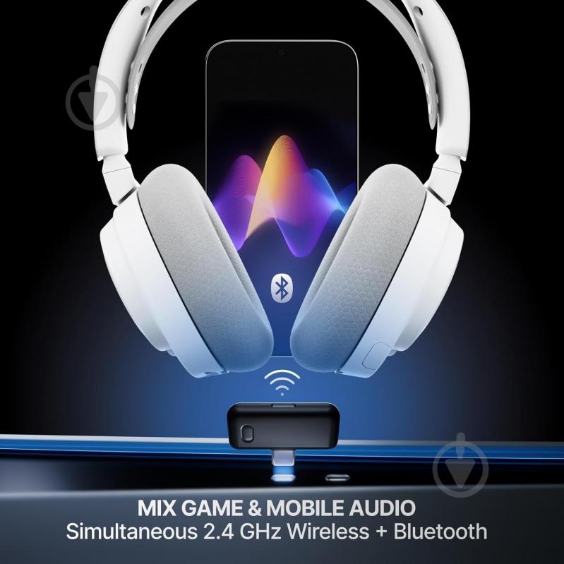 Гарнитура игровая SteelSeries Arctis Nova 7 Gen 2 Wireless white (61731) - фото 7 Гарнитура игровая SteelSeries Arctis Nova 7 Gen 2 Wireless white (61731) - фото 7