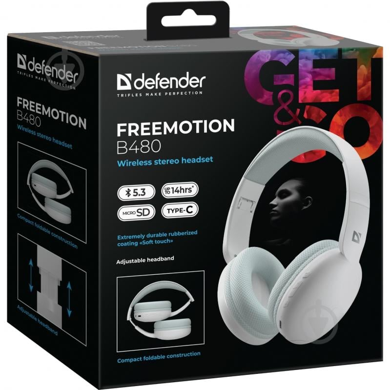 Гарнитура Defender FreeMotion B480 white (63481) - фото 8