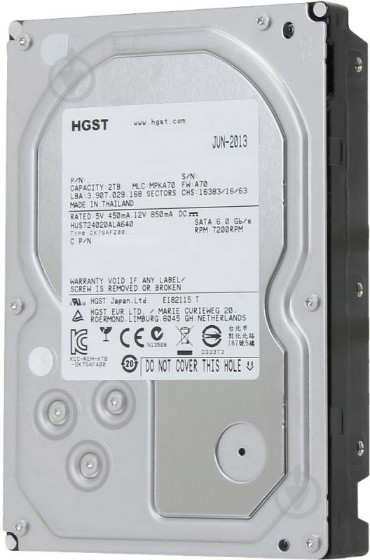 Жесткий диск Hitachi HGST Ultrastar 7K4000 2 ТБ 3,5" SATA III (0F14690) - фото 2 Жесткий диск Hitachi HGST Ultrastar 7K4000 2 ТБ 3,5" SATA III (0F14690) - фото 2