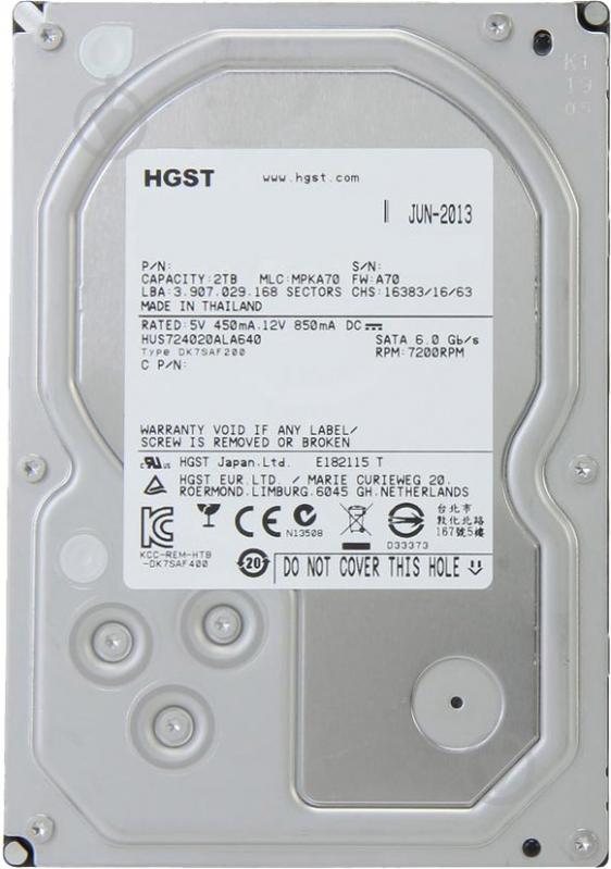 Жесткий диск Hitachi HGST Ultrastar 7K4000 2 ТБ 3,5" SATA III (0F14690) - фото 1 Жесткий диск Hitachi HGST Ultrastar 7K4000 2 ТБ 3,5" SATA III (0F14690) - фото 1