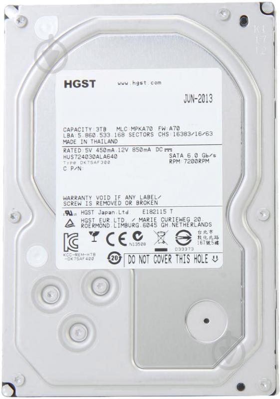 Жесткий диск Hitachi HGST Ultrastar 7K4000 3 ТБ 3,5" SATA III (0F14689) - фото 1