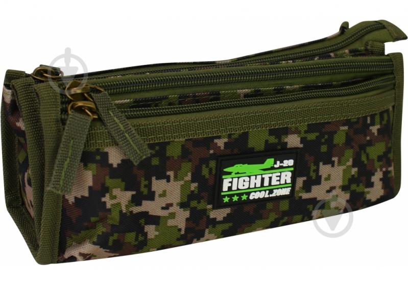 Пенал 3 отдела C-6423-green Cool For School разноцветный - фото 1