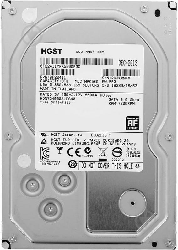 Жорсткий диск Hitachi HGST Deskstar NAS 3 ТБ 3,5" SATA III (0S03661) - фото 1