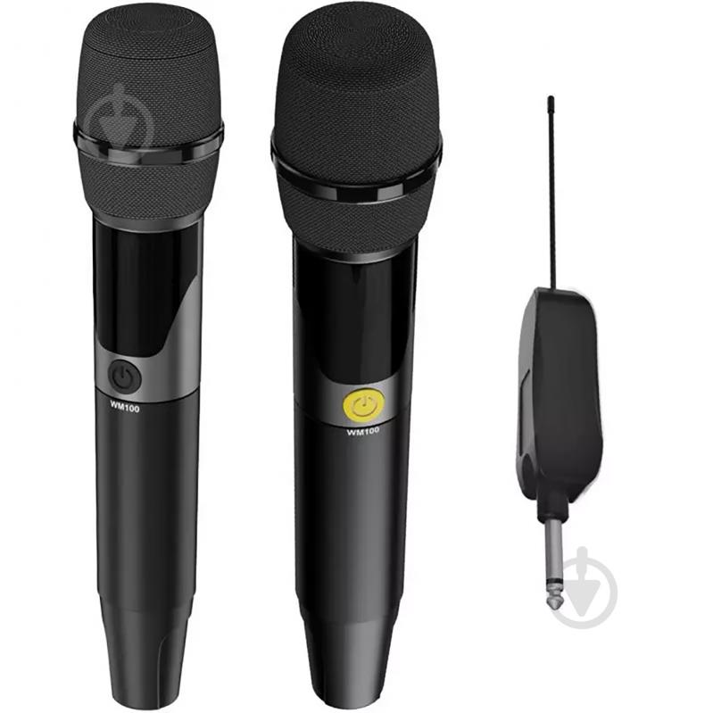 Комплект бездротових мікрофонів Promate WM100 (wm100.black) - фото 1 Комплект бездротових мікрофонів Promate WM100 (wm100.black) - фото 1