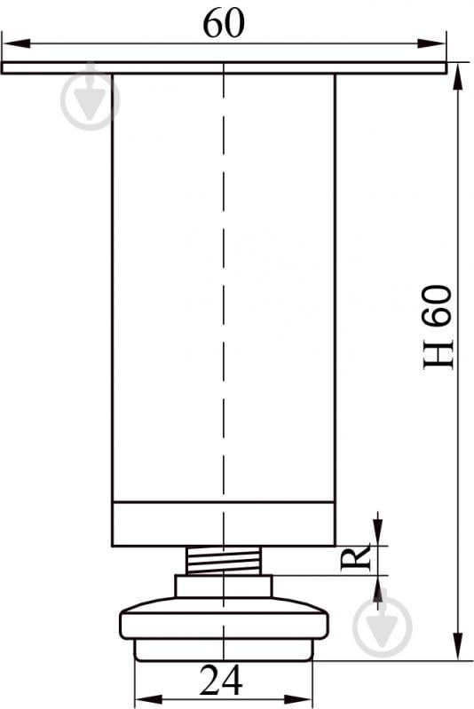 Меблева ніжка DC NL 05/60 G2 d30 мм хром - фото 4