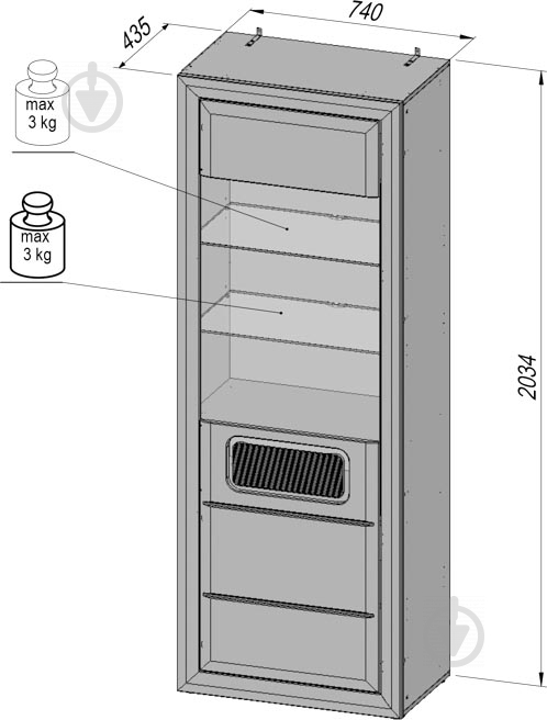 Вітрина Forte Meble 1d TIZIANO TZV71LB дуб античний - фото 4